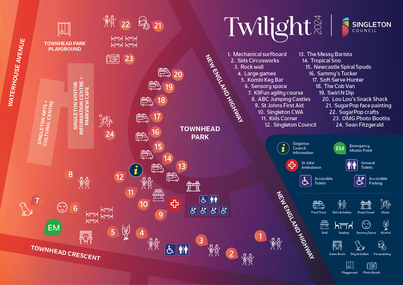 Twilight Australia Day Eve Singleton Council   Twilight 2024 A3 Event Map 